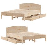 vidaXL Cadre de lit sans matelas 135x190 cm bois de pin massif
