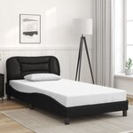 vidaXL Cadre de lit avec LED sans matelas Hvar noir 100x200 cm