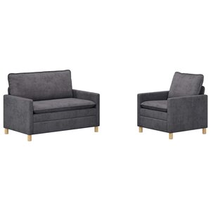 vidaXL Ensemble de Canapés 2 Pièces Gris foncé Polyester