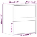vidaXL Table de chevet murale avec lumières LED chêne fumé