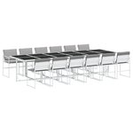 vidaXL Ensemble à manger de jardin avec coussins 13Pièces blanc textilène