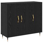 vidaXL Buffet Chêne noir 90 x 34 x 80 cm Bois d'ingénierie