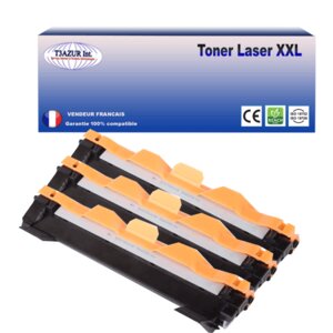 3 Toners compatibles aavec Brother TN1050 pour Brother MFC1910W - 1 000 pages - T3AZUR