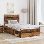 vidaXL Cadre de lit Bois ancien 100 x 200 cm Bois de pin massif