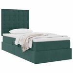 vidaXL Lit avec rangement et matelas Vert foncé 90 x 190 cm Velours