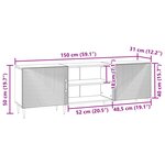 vidaXL Meuble TV 150 x 31 x 50 cm Blanc Bois d'ingénierie
