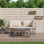 vidaXL Salon de jardin 3 Pièces avec coussins anthracite résine tressée