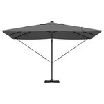 vidaXL Parasol déporté Roma avec LEDs anthracite  352x251x265 cm en aluminium