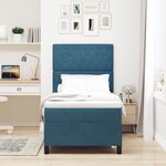 vidaXL Lit avec matelas et LED Bleu foncé 90x200 cm Velours