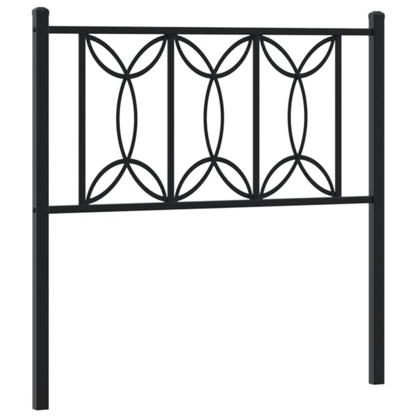 vidaXL Tête de lit métal noir 75 cm