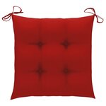 vidaXL Chaises de jardin lot de 8 avec coussins rouge Bois teck solide