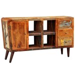 vidaXL Armoire avec 1 porte 4 étagères 3 tiroirs Bois massif récupéré