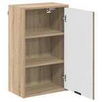 vidaXL Ensemble de mobilier de salle de bain Plaid 3 Pièces Chêne sonoma