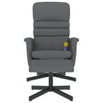 vidaXL Fauteuil inclinable de massage avec repose-pied gris similicuir