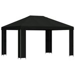 vidaXL Pavillon 4 × 3 m Noir Polyester et Acier 190 gsm