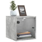 vidaXL Tables de chevet et portes vitrées 2 Pièces gris béton 35x37x35 cm