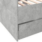 vidaXL Lit de jour et tiroirs gris béton 75x190 cm bois d'ingénierie