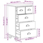 vidaXL Commode 'ASKIM'Marron 45 8x40x79 cm Bois massif Pin