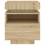vidaXL Armoire de chevet avec lumières LED chêne sonoma 40x39x48 5 cm