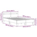 vidaXL Cadre de lit chêne artisanal 120 x 200 cm Bois d'ingénierie