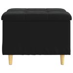vidaXL Pouf de rangement avec coussin Noir 60 x 60 x 45 cm Velours