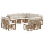 vidaXL Ensemble de canapés d'extérieur Naturel Polyester
