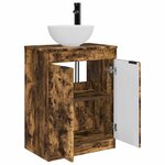 vidaXL Meuble de salle de bain avec évier Chêne fumé 54 x 35 x 83 cm