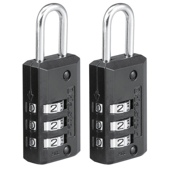 Pack de 2 Cadenas à Combinaison avec Corp en Zinc  Noir  6 3 x 2 x 1 cm