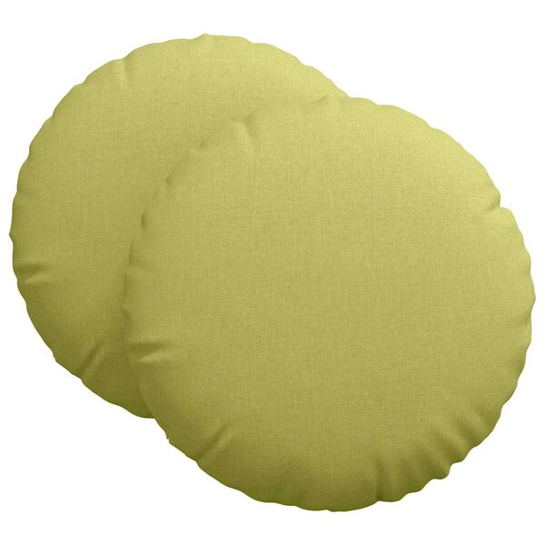vidaXL Coussins de siège 2 Pièces Vert clair Ø60 x 21 cm tissu