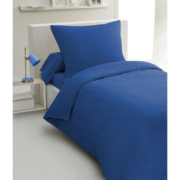 Parure de couette 2 pièces HP72074 - microfibre 82 g - 140 x 200 cm - Bleu