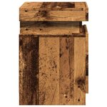 vidaXL Table de chevet et LED vieux bois 35x39x55 cm bois d'ingénierie