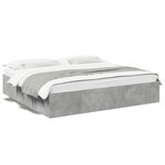vidaXL Cadre de lit gris béton 200x200 cm bois d'ingénierie