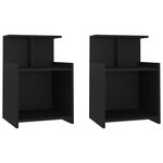 vidaXL Tables de chevet 2 Pièces Noir 40x35x60 cm Aggloméré