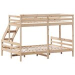 vidaXL Lit superposé sans matelas 90x200/140x200 cm bois massif