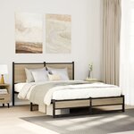 vidaXL Cadre de lit en métal sans matelas chêne sonoma 150x200 cm