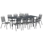 vidaXL Ensemble de salle à manger pour jardin 11 Pièces Anthracite