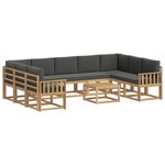 vidaXL Ensemble de canapés d'extérieur 10 pc Blanc et anthracite