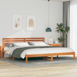 vidaXL Cadre de lit Marron cire 200 x 220 cm Bois massif en pin