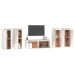 vidaXL Meubles TV 5 Pièces Blanc Bois massif de pin