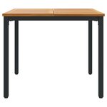 Table de jardin vidaXL 90x90x75 cm en bois d'acacia massif et métal