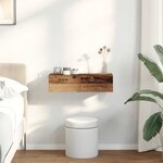 vidaXL Étagère murale avec tiroirs vieux bois bois d'ingénierie