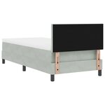 Lit Box Spring vidaXL avec Matelas & Lumière LED Gris clair 90x200 cm Velours