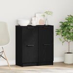 vidaXL Buffets 2 Pièces en Chêne Noir  30x30x70 cm  Fabriqué en Bois d'Ingénierie