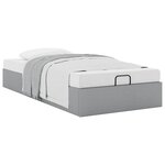 vidaXL Cadre de lit ottoman sans matelas gris clair 90x190 cm tissu