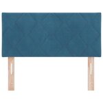 vidaXL Tête de lit LED en velours bleu foncé  design en blocs de diamants  90 cm