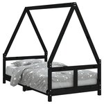 vidaXL Cadre de lit pour enfant noir 80x160 cm bois de pin massif
