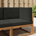 vidaXL Coussin de canapé d'extérieur 3 Pièces Noir Polyester