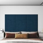 vidaXL Panneaux muraux 12 Pièces Bleu 60x30 cm Velours 2 16 m²