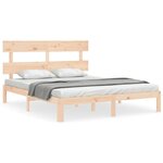 vidaXL Cadre de lit avec tête de lit 160x200 cm bois massif