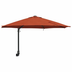 vidaXL Parasol de jardin Rouge  Noir 248 x 248 x 148 cm